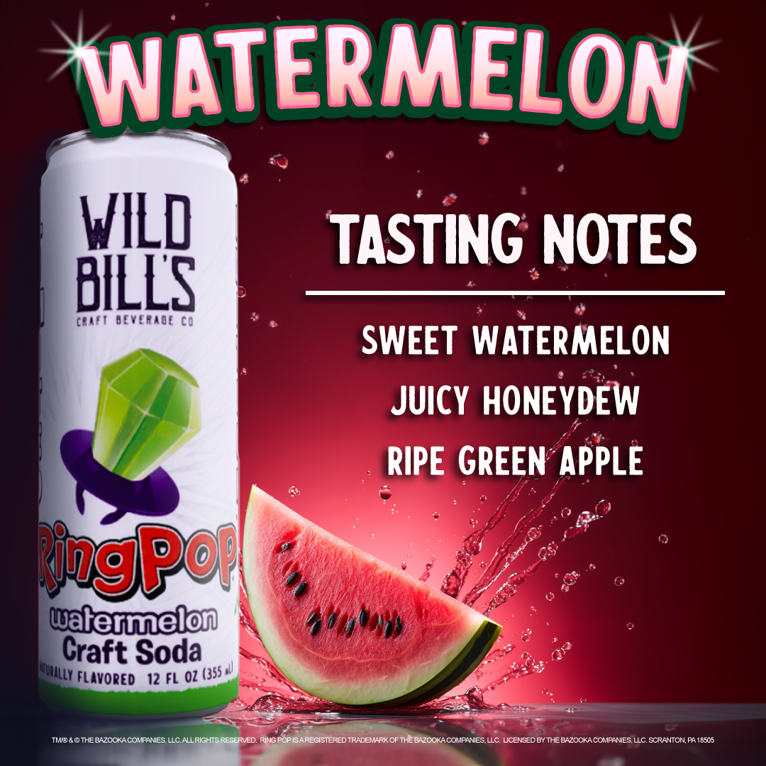 Watermelon Ring Pop | Premium Cane Sugar Soda Pop | Fruity Flavor (12 ...